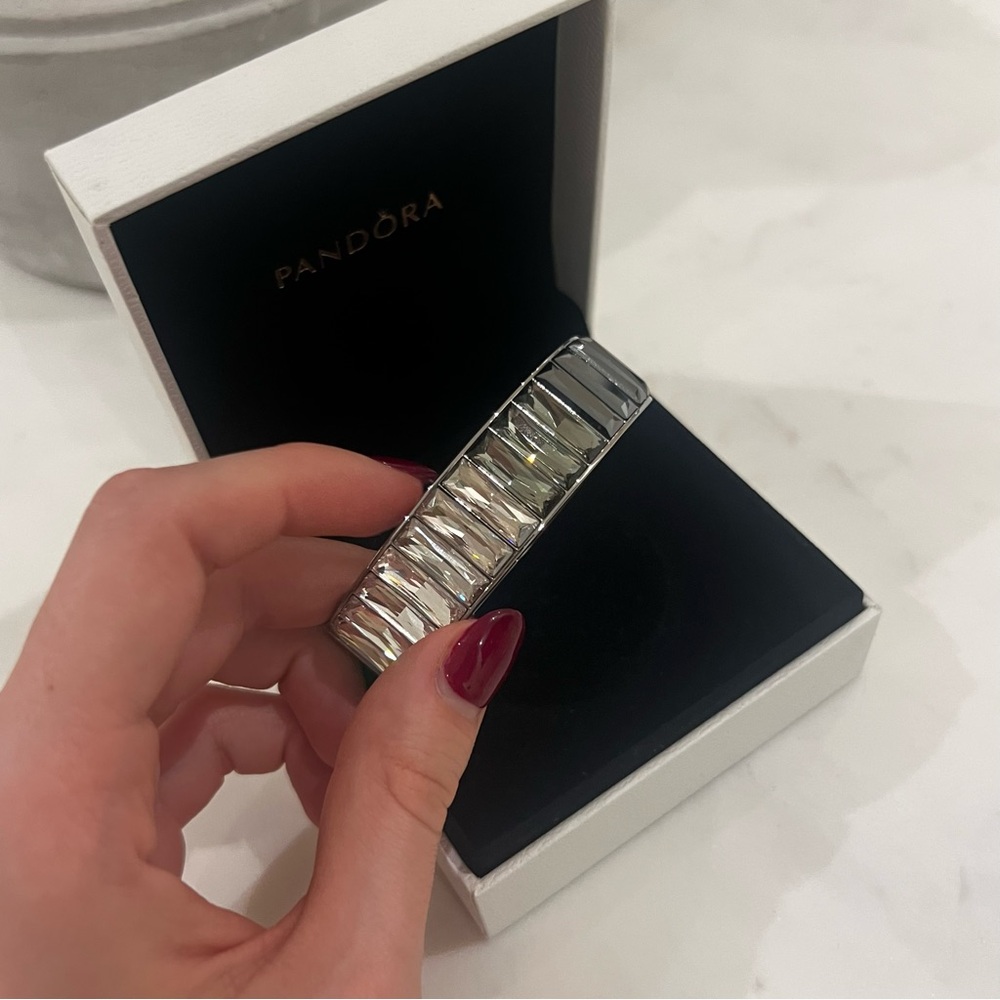 Swarovski Platinum Cuff Bangle - 2010s Retired